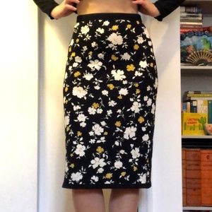 Ann Taylor Floral Sweater Pencil Skirt